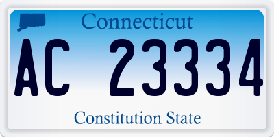 CT license plate AC23334
