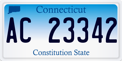 CT license plate AC23342