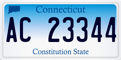 CT license plate AC23344