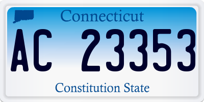 CT license plate AC23353