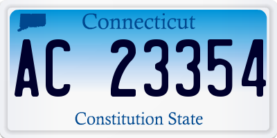 CT license plate AC23354