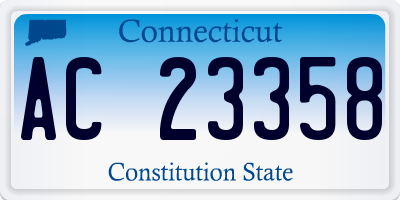 CT license plate AC23358