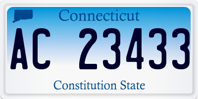 CT license plate AC23433