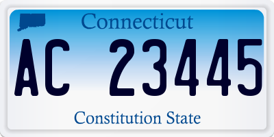 CT license plate AC23445