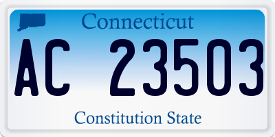 CT license plate AC23503