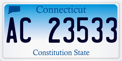 CT license plate AC23533