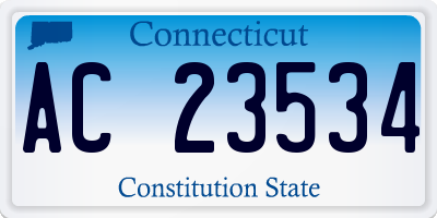 CT license plate AC23534