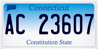 CT license plate AC23607