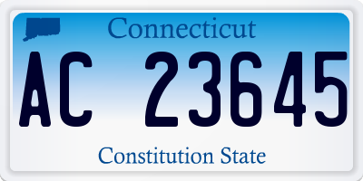 CT license plate AC23645