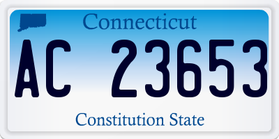 CT license plate AC23653