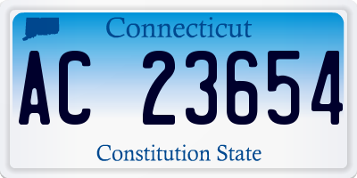 CT license plate AC23654