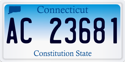 CT license plate AC23681