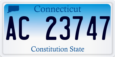 CT license plate AC23747