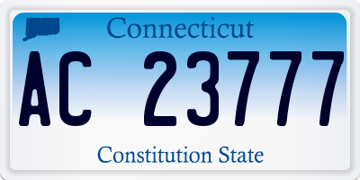 CT license plate AC23777