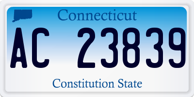 CT license plate AC23839