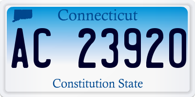CT license plate AC23920
