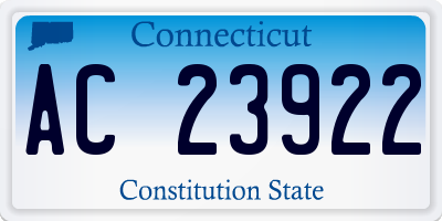 CT license plate AC23922