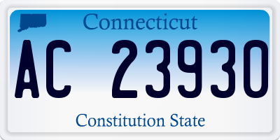 CT license plate AC23930