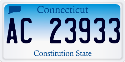 CT license plate AC23933