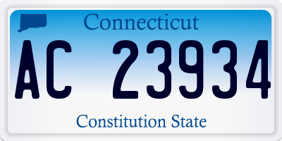 CT license plate AC23934