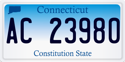 CT license plate AC23980