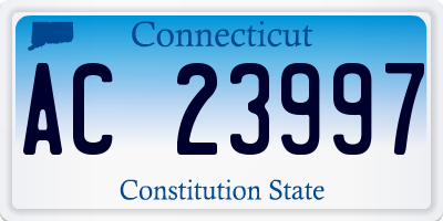 CT license plate AC23997