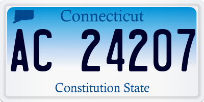 CT license plate AC24207