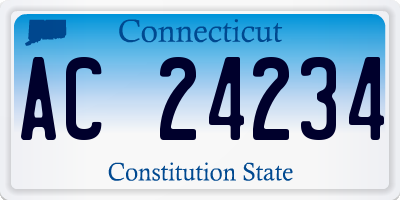 CT license plate AC24234