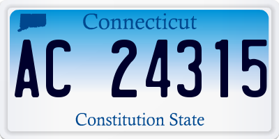 CT license plate AC24315