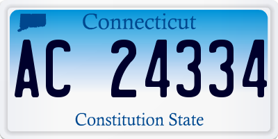 CT license plate AC24334