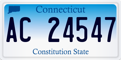 CT license plate AC24547