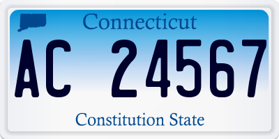 CT license plate AC24567