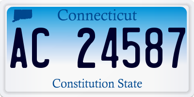 CT license plate AC24587