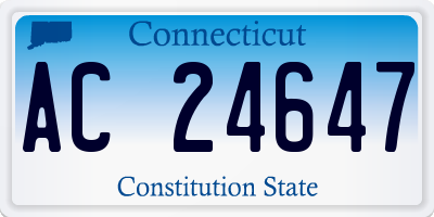 CT license plate AC24647