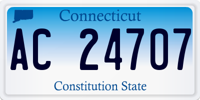 CT license plate AC24707