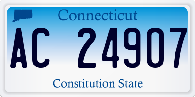 CT license plate AC24907