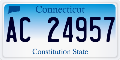 CT license plate AC24957