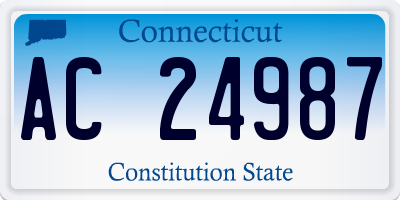 CT license plate AC24987