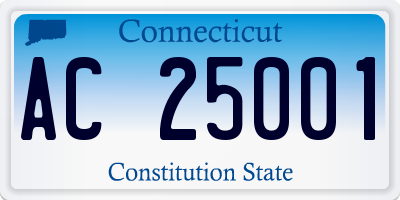 CT license plate AC25001