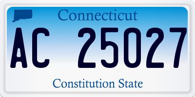 CT license plate AC25027
