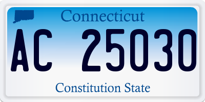 CT license plate AC25030