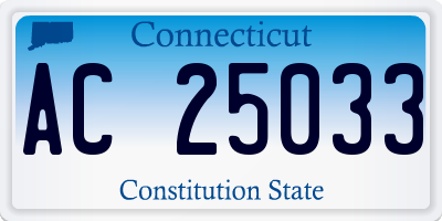 CT license plate AC25033