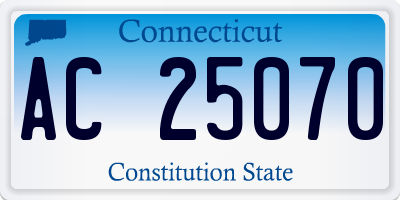 CT license plate AC25070