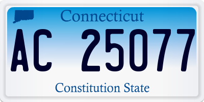 CT license plate AC25077