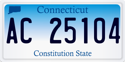 CT license plate AC25104