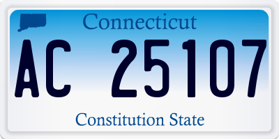 CT license plate AC25107