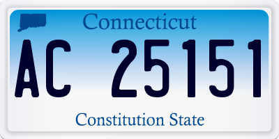 CT license plate AC25151