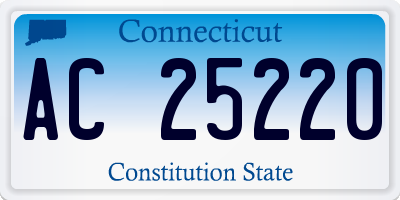 CT license plate AC25220