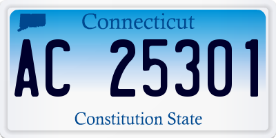 CT license plate AC25301