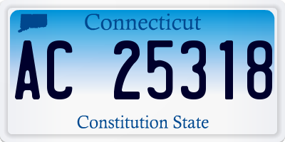 CT license plate AC25318